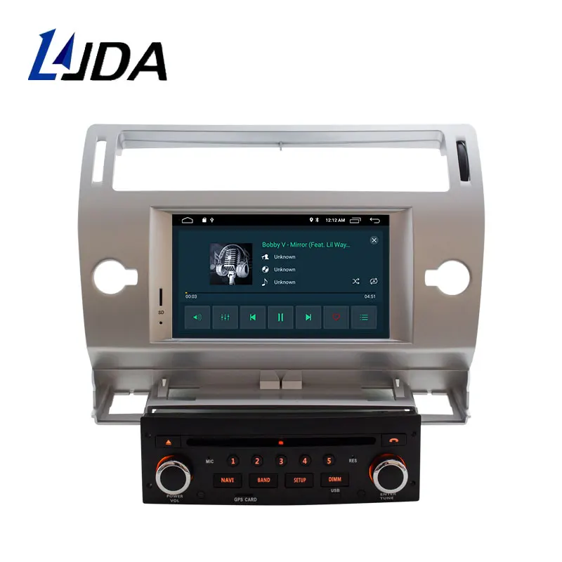 Автомобильный DVD плеер LJDA 1 Din 7 дюймов Android 10 для Citroen C4 Quatre Triumph Wi Fi GPS радио 2G RAM