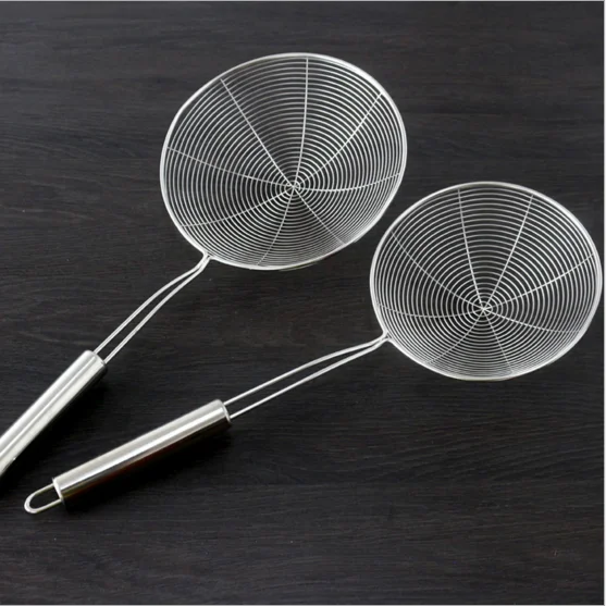 

304 Thickened Oil Strainer Wire Mesh Flour Sifter Kitchen Stainless Steel Fried Food Noodle Dumplings Vegetables Drain Colander