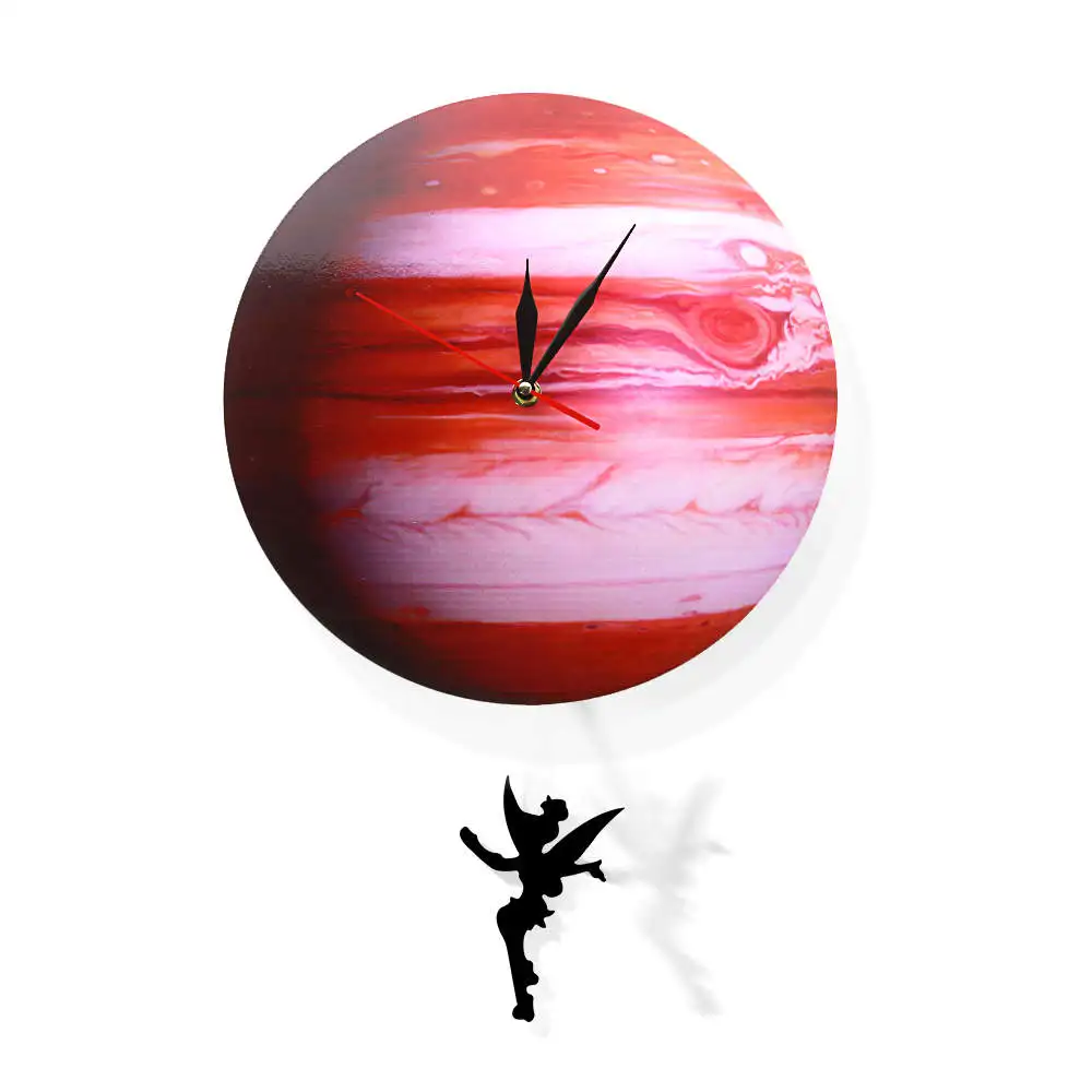 Космические маятниковые качающиеся настенные часы на Jupiter Planet 3D современный