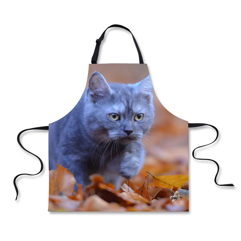 Высококачественные модные кухонные фартуки с 3D-принтом кошки для дома и отдыха |