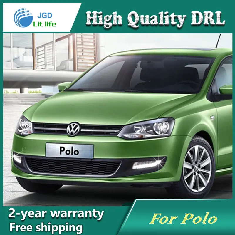 Бесплатная доставка! Дневные ходовые огни для VW Polo Светодиодные ДХО 12 В 6000 К