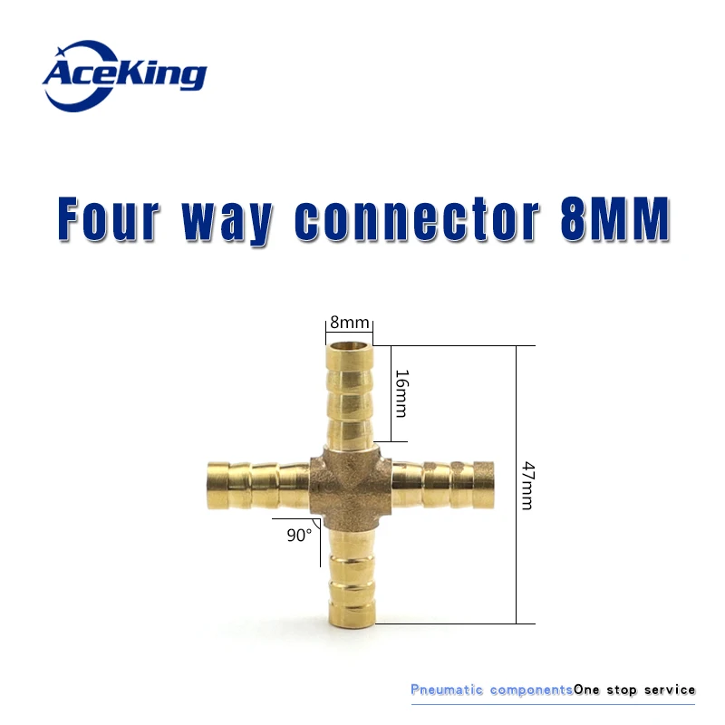 Полностью медная пагода соединение y-типа газовая труба трехполосная газовая труба прямой шланг соединение фитинг Т-типа трехполосная четырехполосная соединительная головка gree - Цвет: four-way 8MM