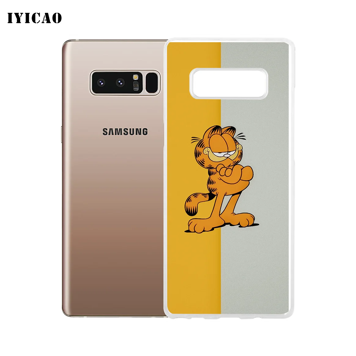 IYICAO Garfield Мягкий силиконовый чехол для телефона Samsung A5 A6 Plus A7 A8 A9 J3 J5 J7 Note 8 9 TPU |