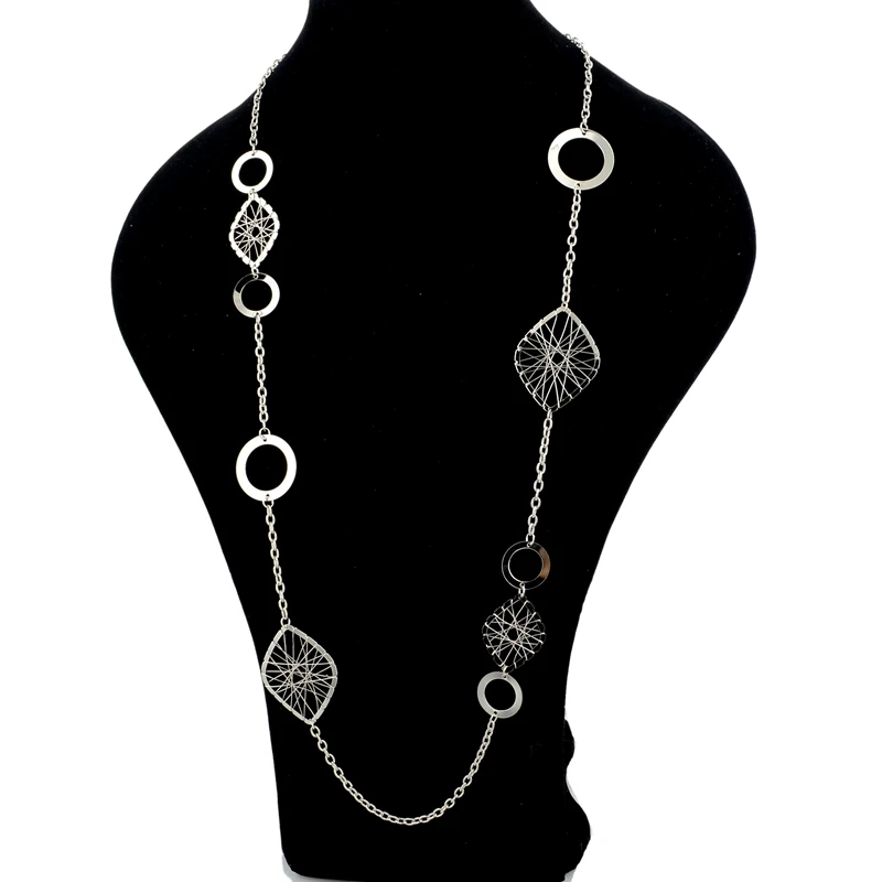 LongWay ожерелья 3 цвета Женские Ретро листья длинная Очаровательная цепочка