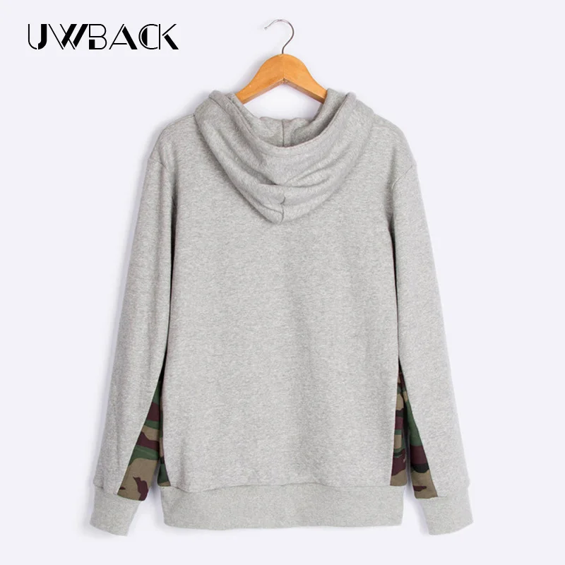 Uwback 2017 Новая Мода Мужская Толстовка Толстовки Мужчины Хип-Хоп Камуфляж Футболка