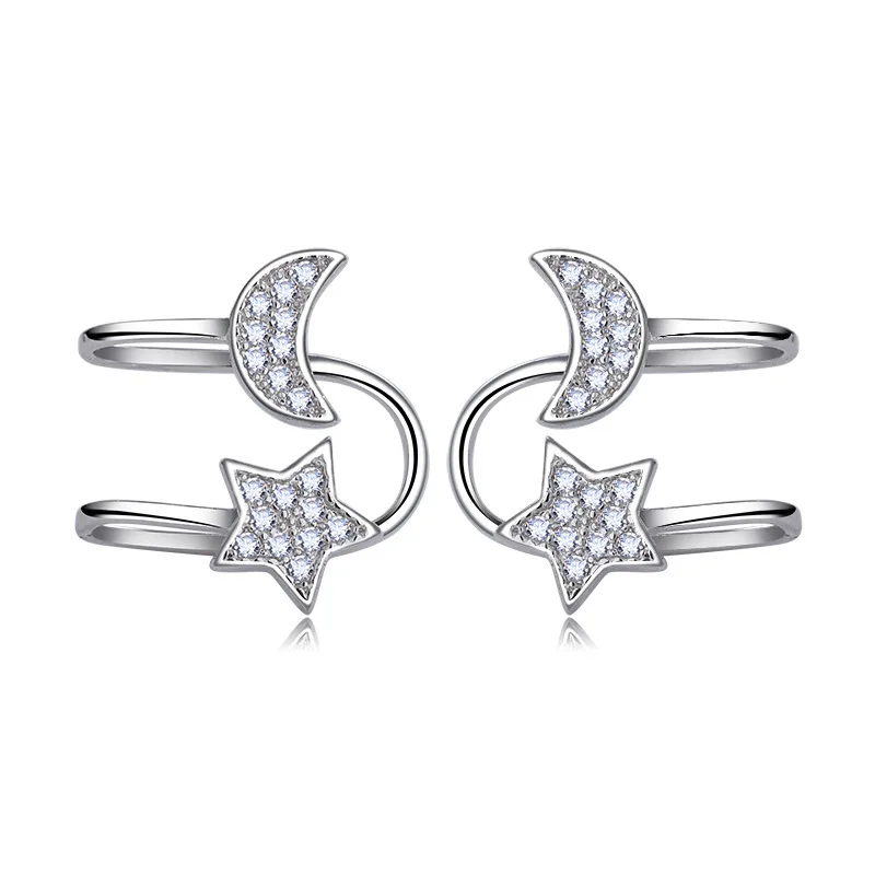 

Женские серьги-манжеты Moon Star U, корейские серьги розового золота, модные женские аксессуары для ушей, подарок на день рождения