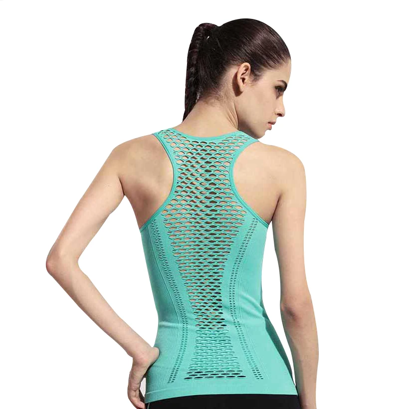 Женская майка для йоги с вырезом на спине пробежек женский топ бега спортивный