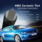 4mil nano ceramic, тонировка на солнечной батарее, 35% VLT черное автомобильное стекло, устойчивая к царапинам Тонировочная пленка для окон, виниловая автомобильная пленка на солнечной батарее с размером 152x50см
