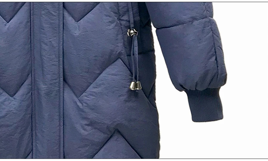 Женское пальто негабаритных Harajuku Parkas длинные пуховые теплые куртки с хлопковой подкладкой зимняя одежда длинный рукав с карманом пушистые парки