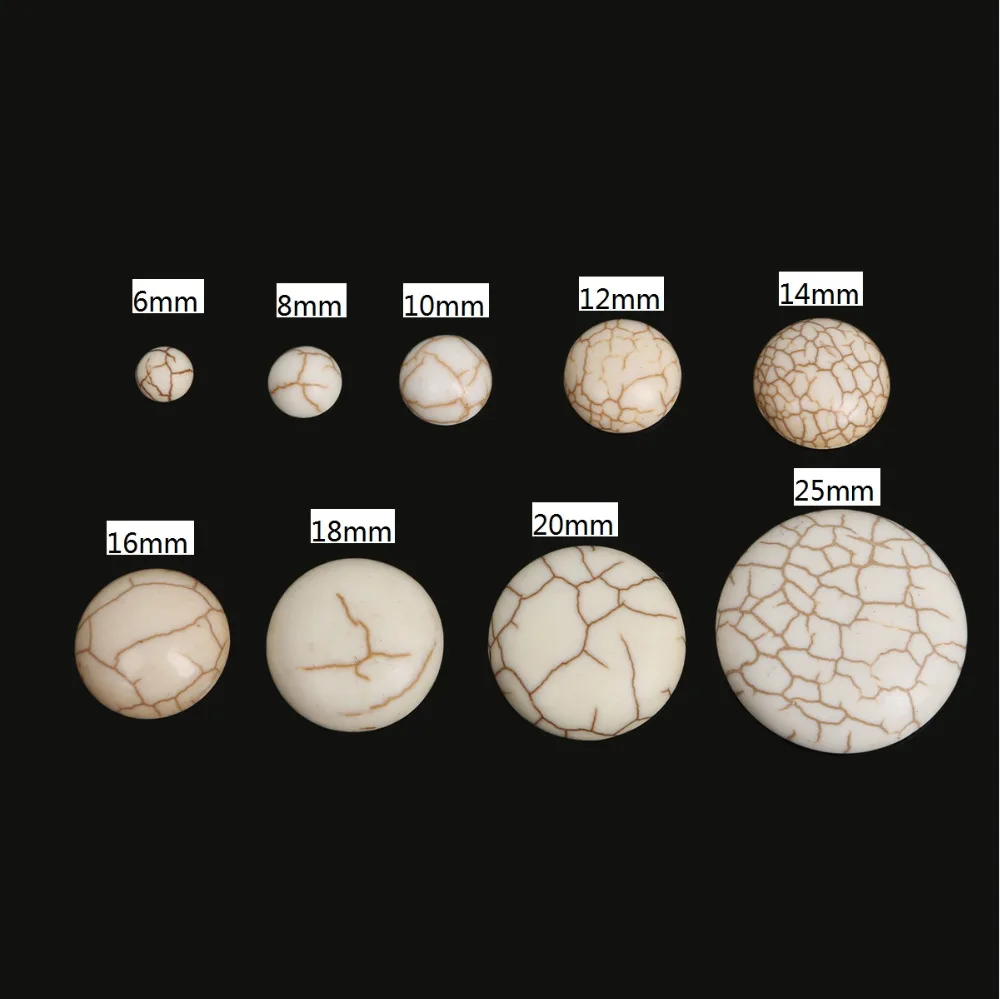 Оптовая продажа полукруглый белый кабошон с плоской задней поверхностью бусины