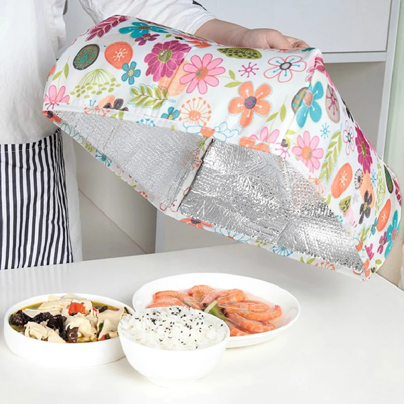 

Winter meal cover parachute folding square table cover Kitchen Outdoor Picnic Meal Fruit Foil insulation Food Covers