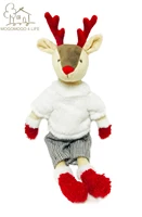luxury dressed deer stuffed plush animal doll with removable outfit birhtday gift for boy lovely reindeer soft toy with coat