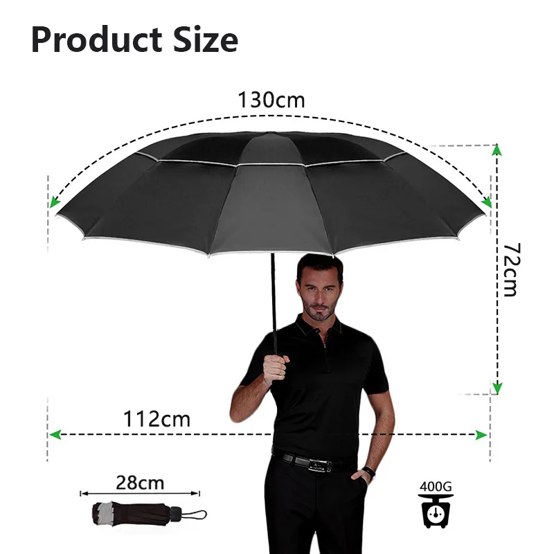 Зонт TOPX складной унисекс большой зонт от дождя и ветра уличный|umbrella men rain|big