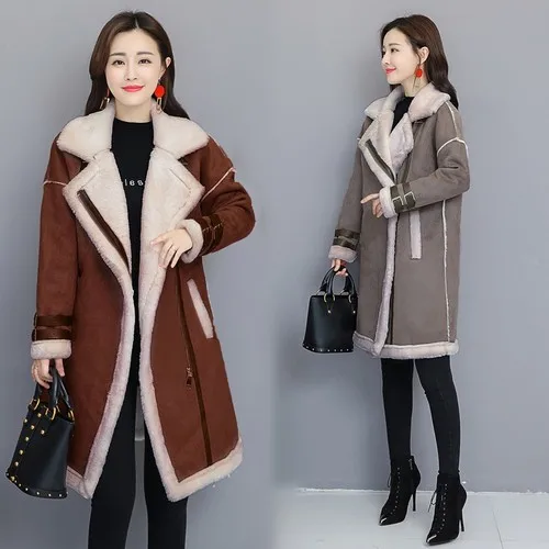 Модные овечьей шерсти Casaco Feminino Для женщин ветровка Офис Работа хлопок ватник