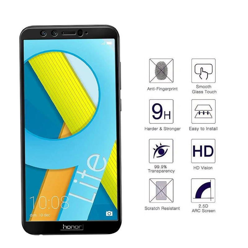 5D закаленное стекло для Huawei Honor 9 Lite Защитная пленка экрана изогнутая полная на