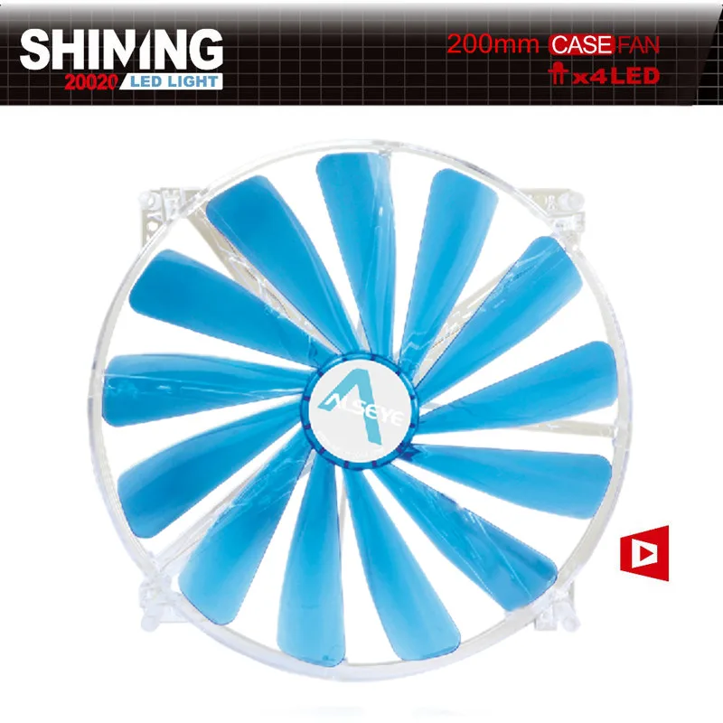 Alseye 200 мм вентилятор cooler atx синий и красный светодиод Вентилятор Cooler 12 В 3pin 600