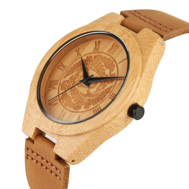 Уникальные деревянные часы Классические наручные в восточном стиле с