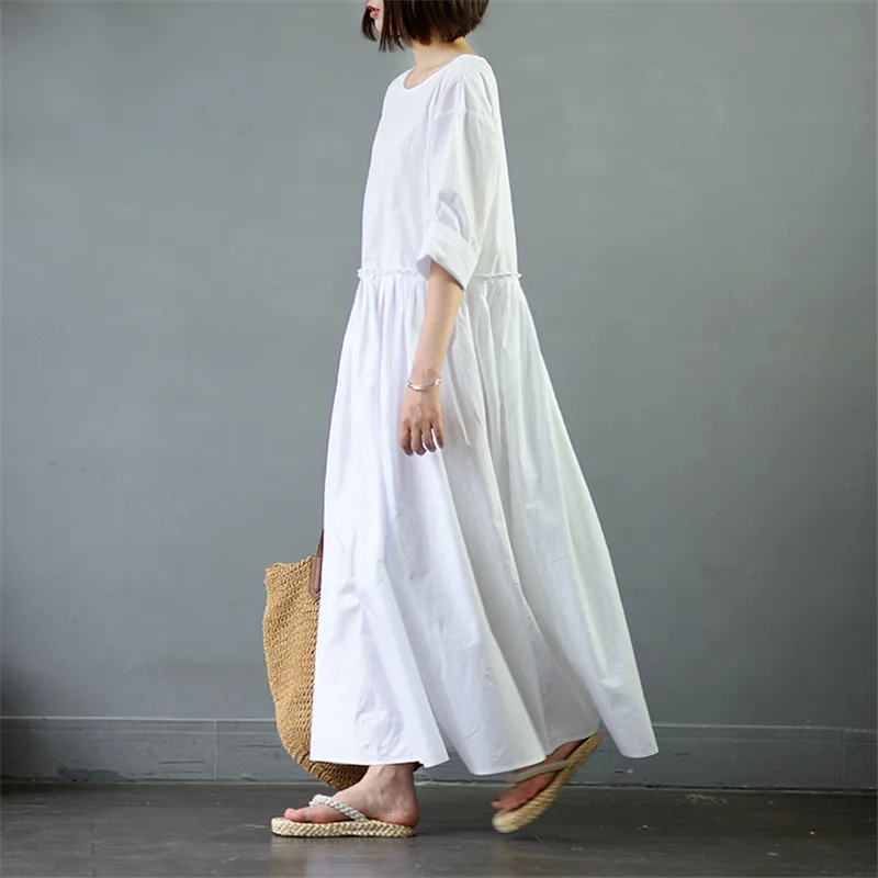 SCUWLINEN 2019 летнее женское платье Винтаж женская обувь на низком каблуке однотонная