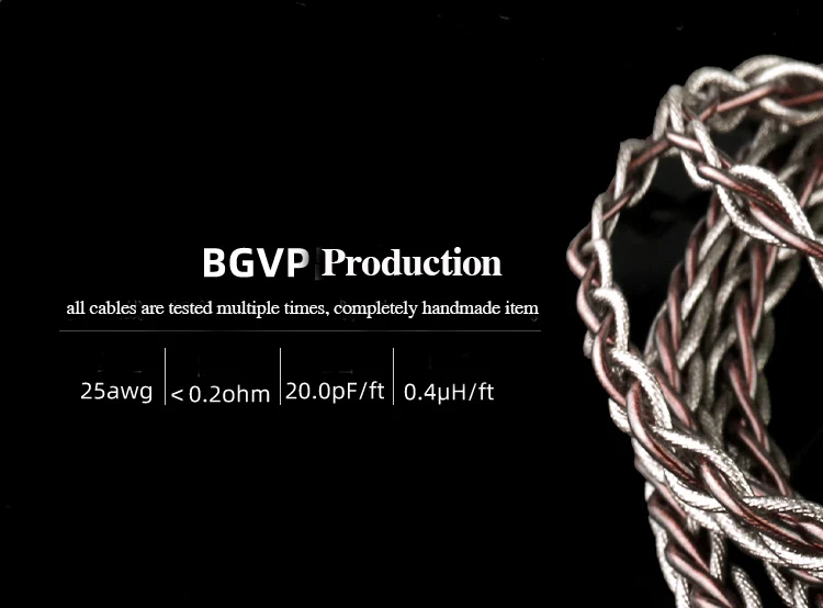 New BGVP 6N 8 core OCC Silver Foil Wire Cable 2.5mm/3.5mm/4.4mm MMCX Detachable Earphone Cable for DM6 DMG DMS SE846
