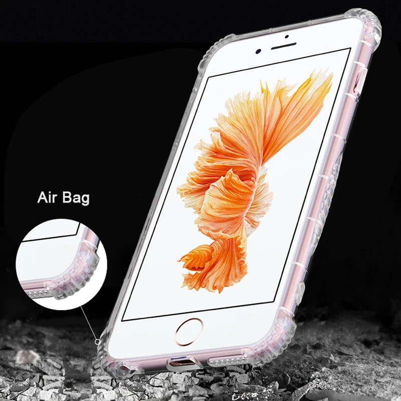 CAPSSICUM противоударный мягкий прозрачный чехол для iPhone 6 6S Plus воздушная подушка тпу