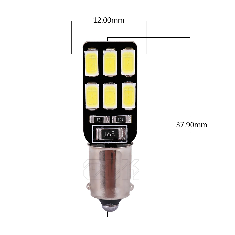 Автомобильная светодиодная лампа Canbus BA9S 194 T4W Ba9s 12smd 5630 5730 без ошибок 2 шт./лот |