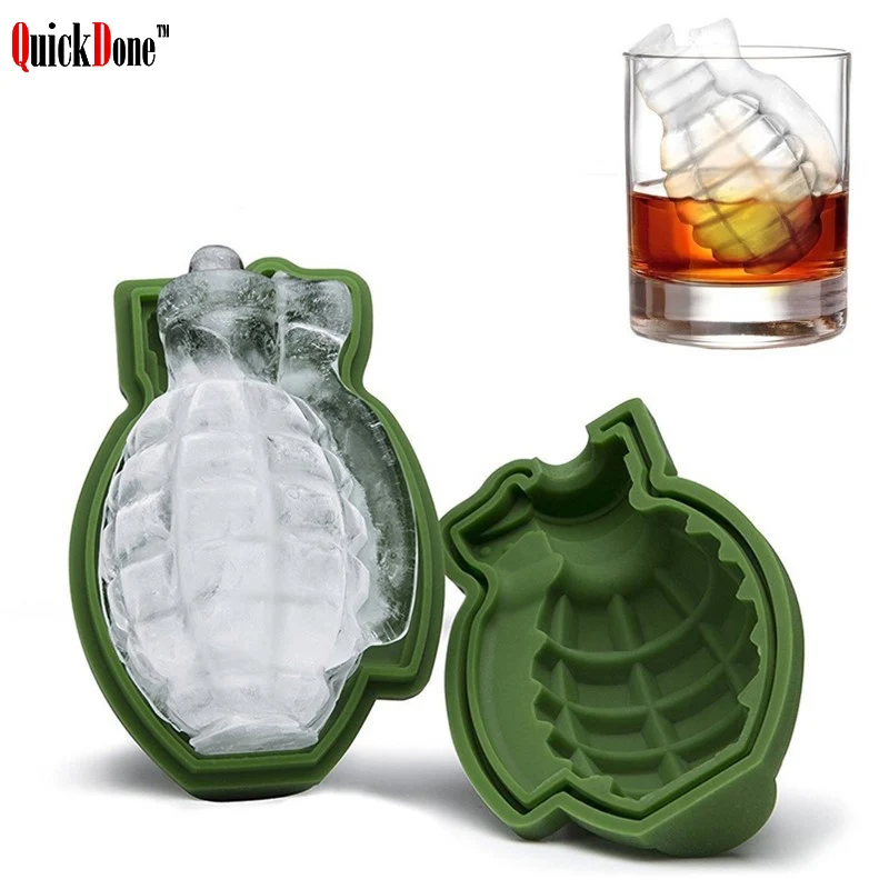 QuickDone 3D силиконовый гранаты Форма форма кубика льда творческий зеленый кекс