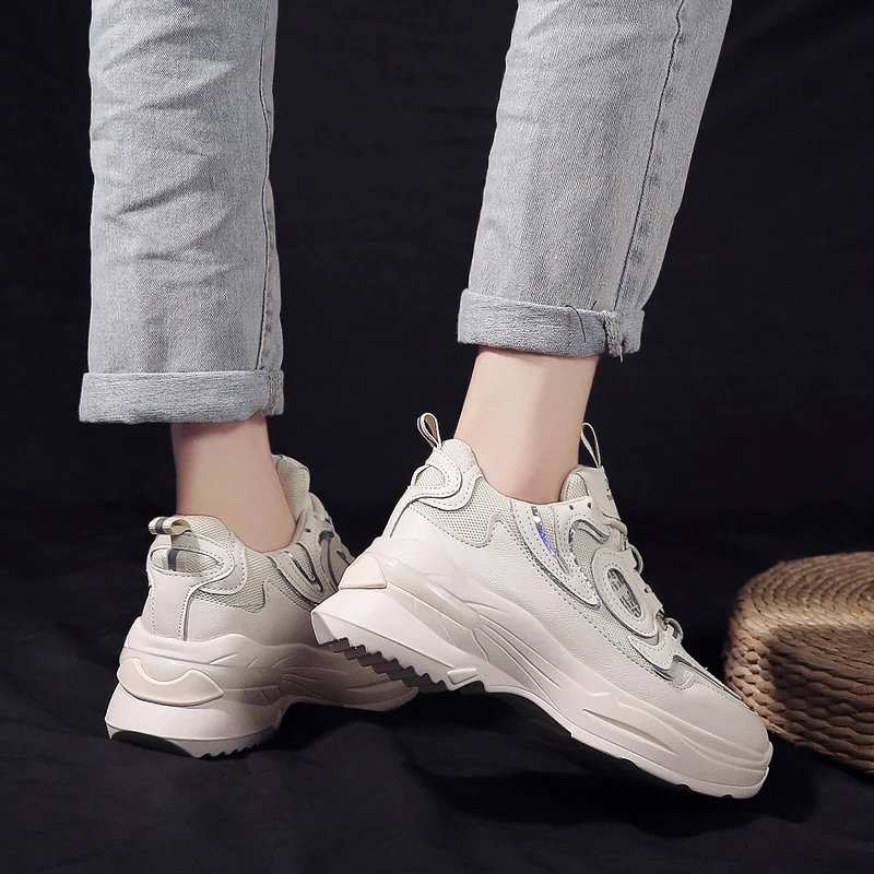 Fujin/осенние женские повседневные кроссовки Женская Вулканизированная обувь