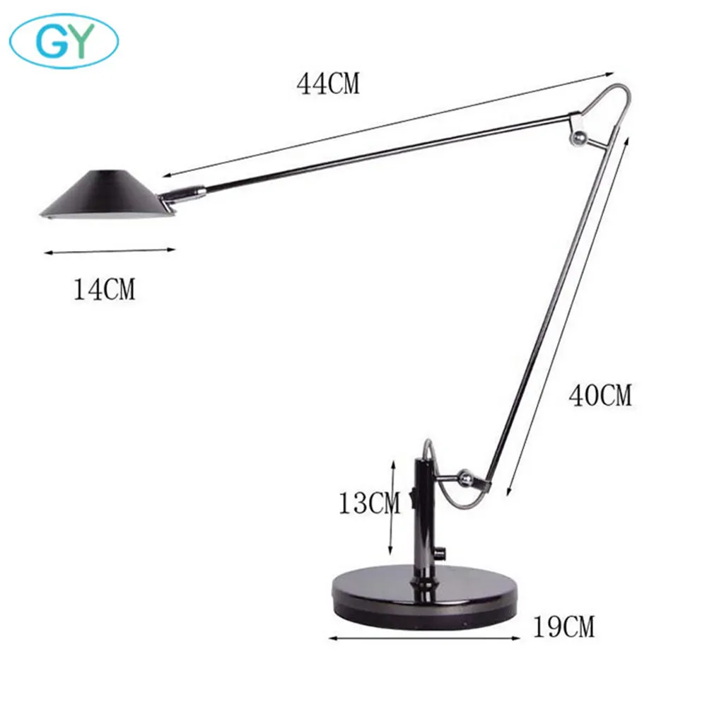 Metal folding long arm 6W LED table lamp modern creative art design led desk lamp for office hotel working desk lighting