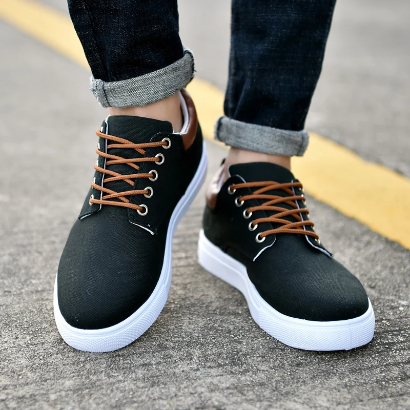 Men Canvas Shoes New Arrival Autumn Comfortable Casual Men's Lace-up Fashion Flats Loafers Sneakers for Big Size | Обувь