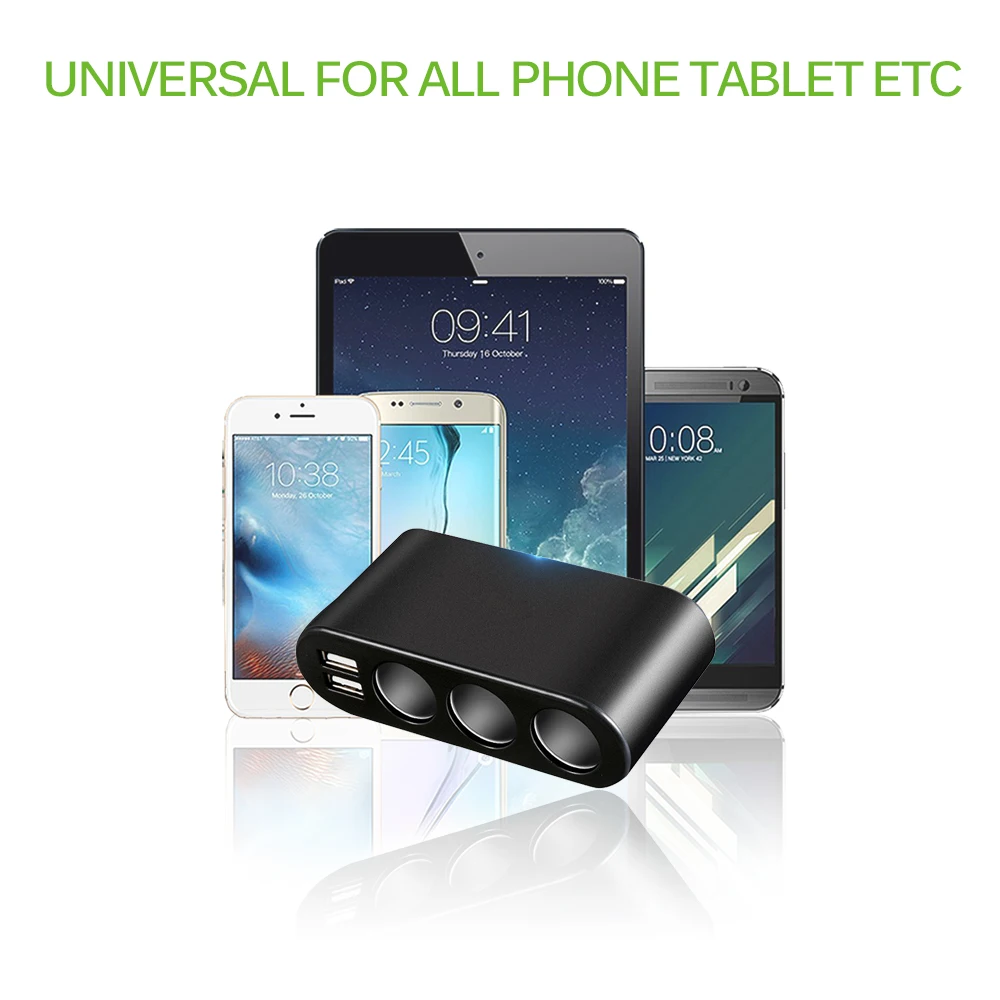 Powstro 3.1A двойной Переходник USB для зарядки в машине поддержка смарт быстрой зарядки телефона DC 12-24 В с 1 до 3 120 Вт гнездо прикуривателя