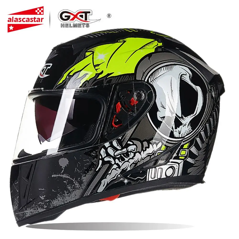 GXT мотоциклетный шлем для мужчин полное лицо Casco Moto шлемы двойной козырек гоночный шлем для мотокросса модульный мотоциклетный шлем