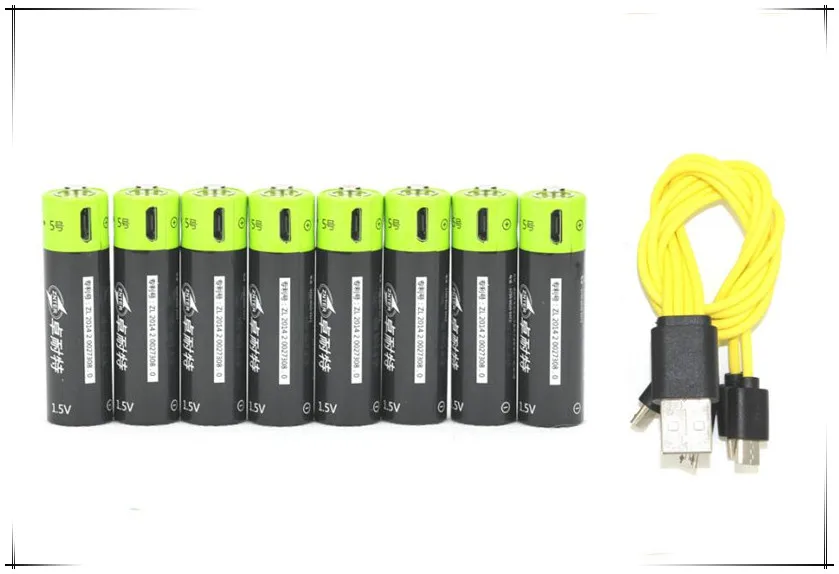 8 шт./лот ZNTER батарея 1 5 V AA 1250AWH USB перезаряжаемая литиевая + 1USB кабель флэш игрушка