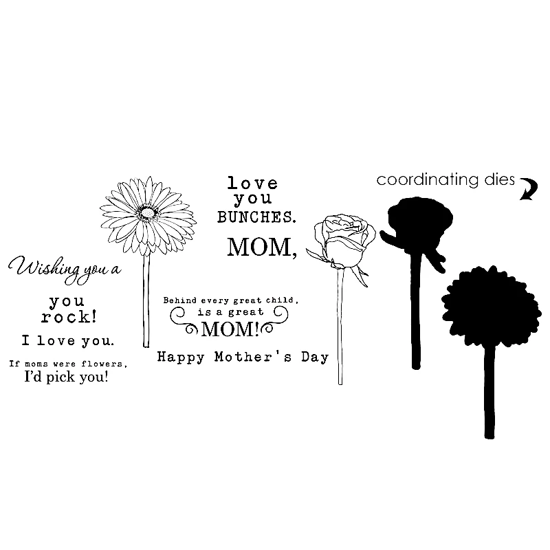 Naifumodo Love You Bunches Dies and Stamps Flowers Metal Cutting Stencils for DIY Scrapbook Card Decor Craft Embossing New | Дом и сад