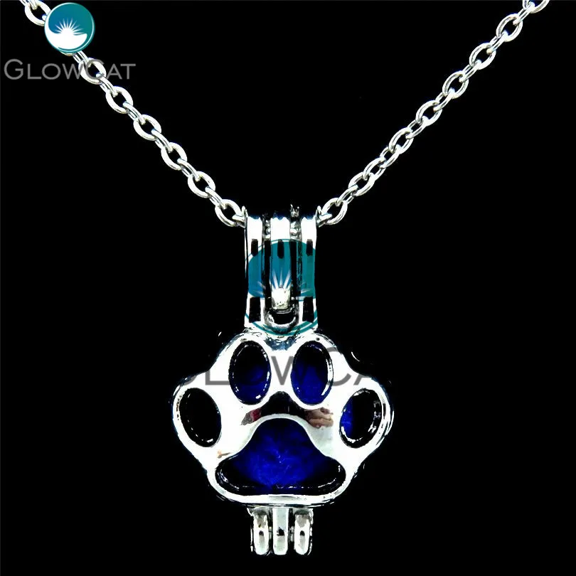 GLOWCAT K445 собачья лапа бусы клетка медальон кулон ароматерапия с парфюмом ожерелье