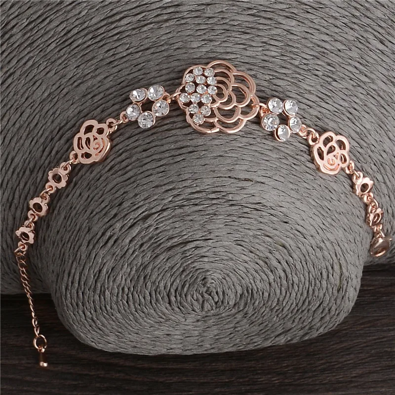 Женский браслет с бусинами MINHIN свадебный на цепочке цветами|bracelets for|wedding braceletchain