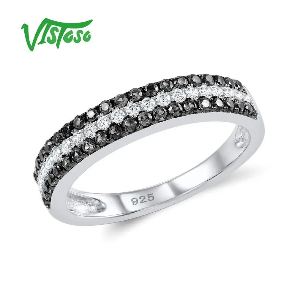 VISTOSO ювелирные наборы для женщин черные шпинели камни ювелирный набор серьги