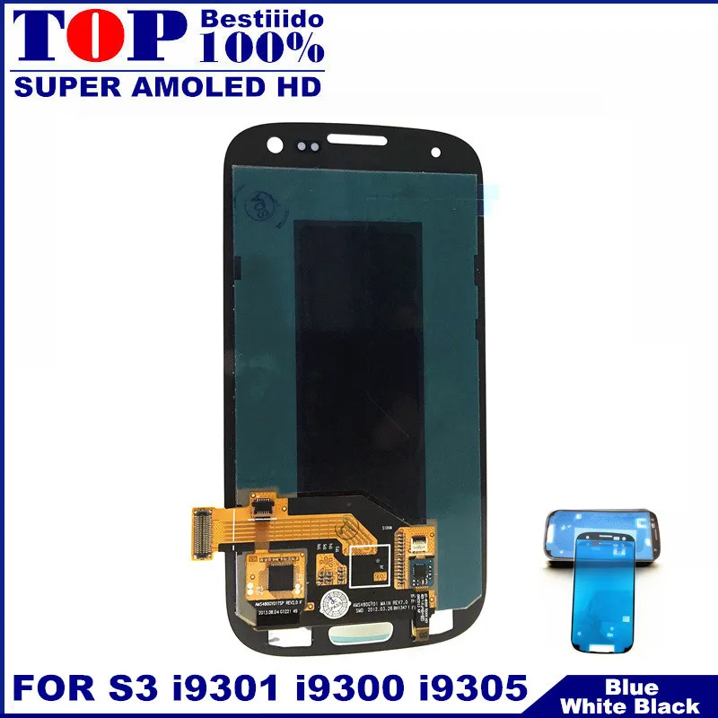 100% супер AMOLED ЖК дисплей для samsung Galaxy SIII S3 i9300 i9300i i9301 i9301i i9305 с сенсорным экраном