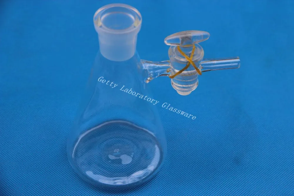

250ml Erlenmeyer flask with side glass stopcock, 24/29 joint at the mouth