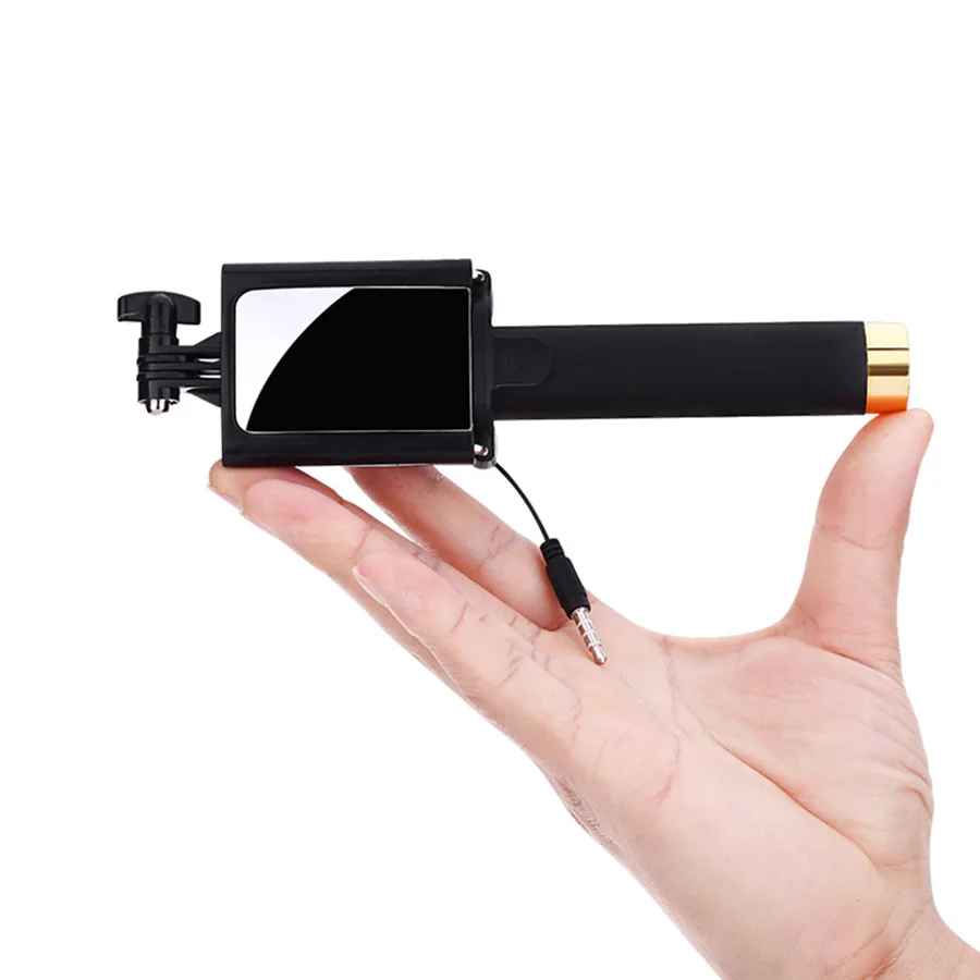 Раздвижной ручной монопод мини селфи Палка с зеркалом для телефона Samsung Iphone 5 6 6s 7