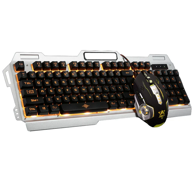 Новая Радужная желтая подсветка Pro Gamer игровая клавиатура 3200 dpi 6 кнопок механический светодиодный подсветка Pro игровая мышь