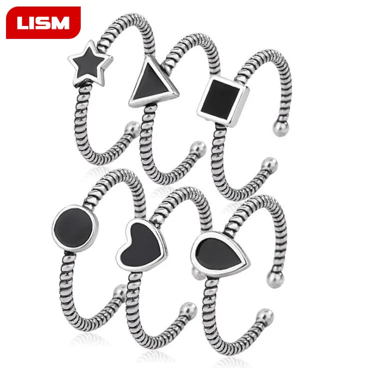 

Hot sales Enamel Craft Antique Finishing Geometry Ring for Women& Men Jewelry