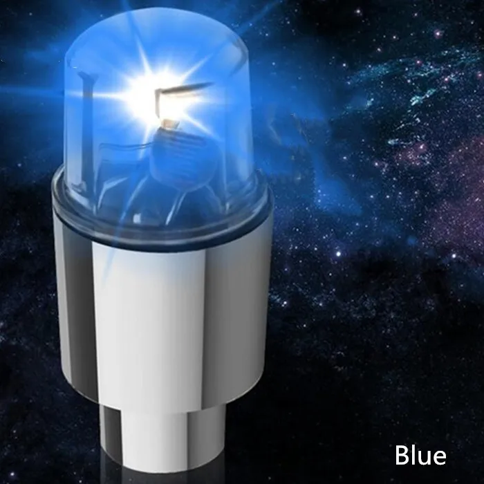 blue Светодиодный крышки стержня вентиля шины движения спицы неоновый светильник Авто Аксессуары для велосипеда, мотоцикла, машины Авто Водонепроницаемый велоспорт упражнения флэш-светильник - Цвет: blue