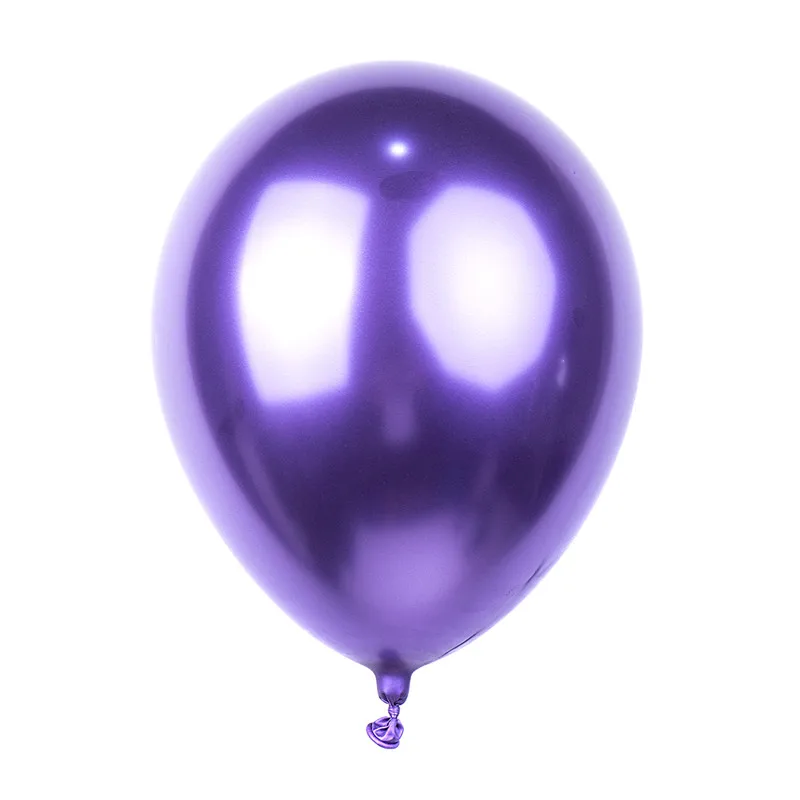 10pcs Deep Purple Золотые, серебристые металлические латексные шары для девочек, корона с надписью «Happy Birthday», воздушные шары для свадьбы, дня рождения, вечеринки, аксессуары для взрослых - Цвет: 10pcs Deep Purple