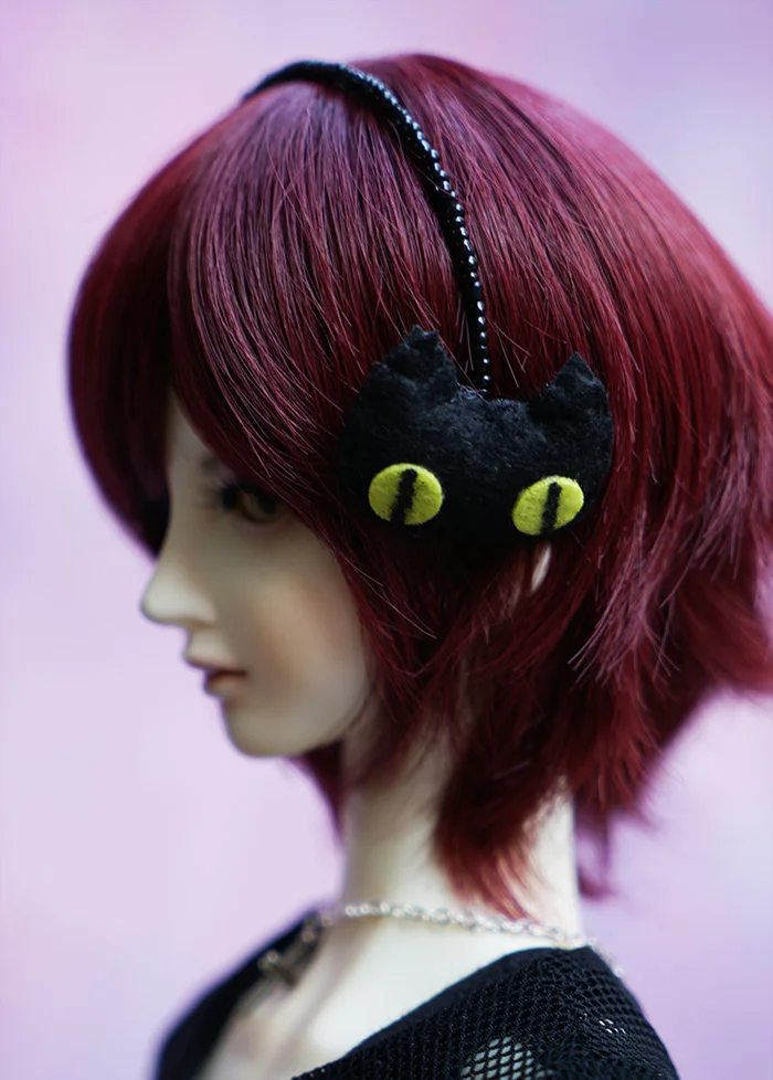 

D01-P075 детская игрушка ручной работы 1/3 1/4 аксессуары для куклы BJD/SD кукла черная кошка genie повязка на голову-1 шт.