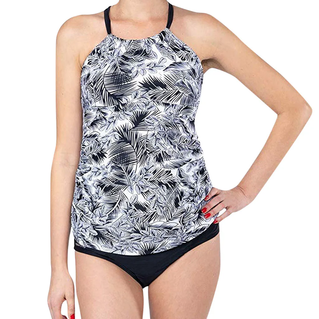 Summer Maternity Tankinis Women Swim Suit Floral Print Halter Bikinis Swimsuit Bathing Beachwear for Pregnant | Спорт и развлечения