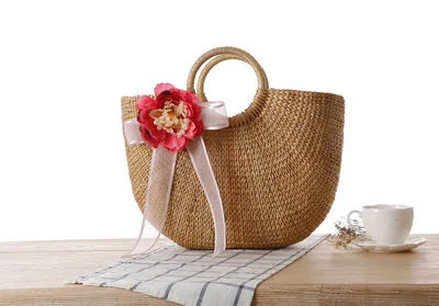 Пляжная Соломенная Сумка-тоут TOPHIGH летняя сумка-мешок с кисточками Женская