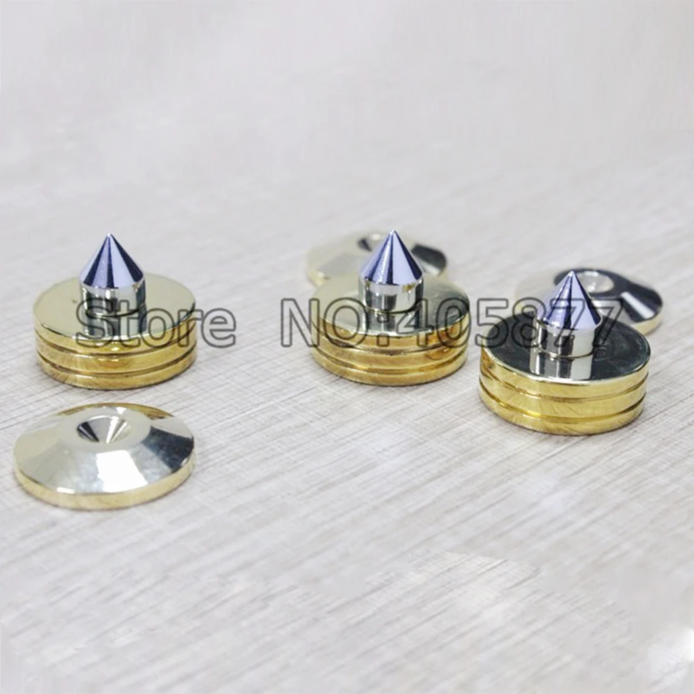 

Free shipping 6 set brass gold plated speaker spike stand Isolation feet base