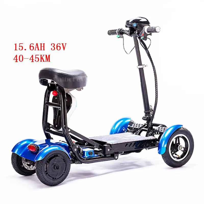 Blue 40-45KM Электрический пожилой скутер Daibot, 4 колеса, электрические скутеры, 10 дюймов, 500 Вт, складной электрический скутер для инвалидов, синий/черный/красный - Цвет: Blue 40-45KM