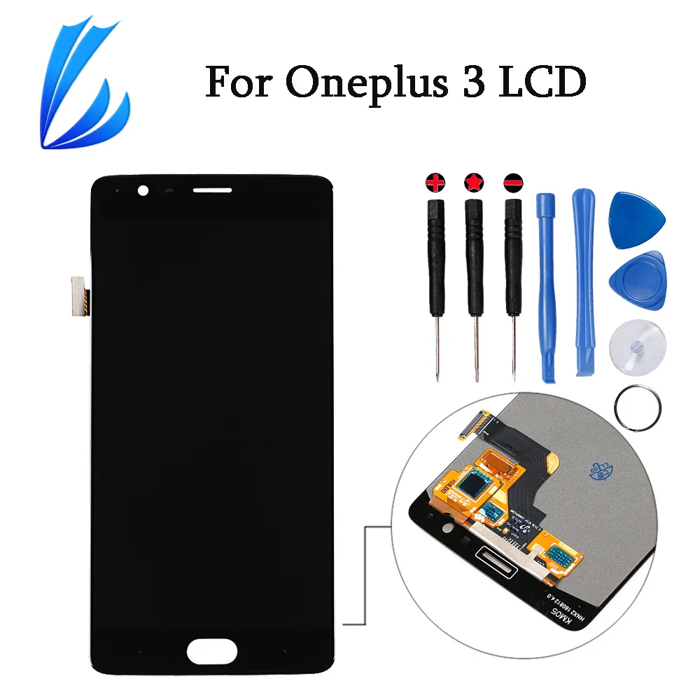 Для Oneplus Three 3 A3000 Дисплей LCD 5 ''дигитайзер панель сборка сенсорный экран ремонт