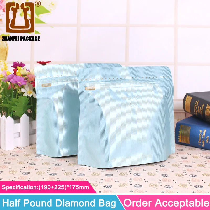 ZHANFEI полуфунтовый Алмазный мешок из алюминиевой фольги крафт бумага ziplock с